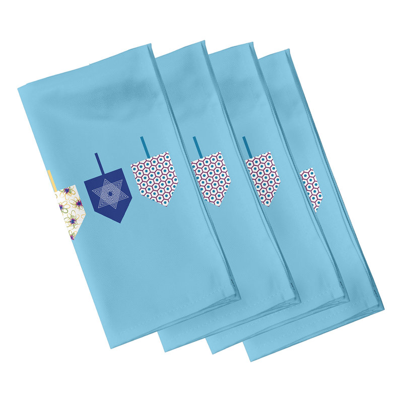 Serviette 22 po doodled dreidels, Bleu pâle