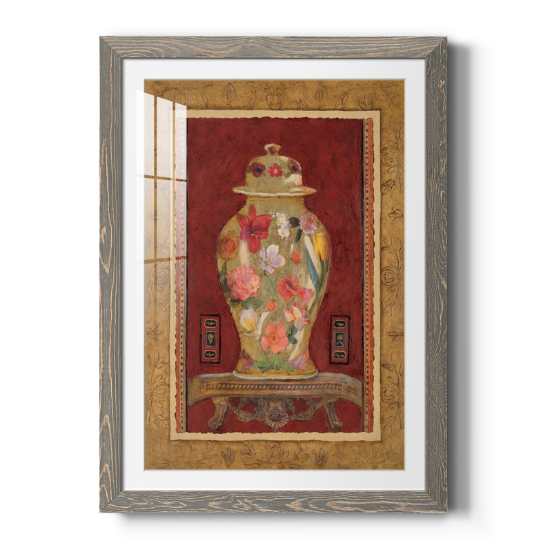 Romantique urne I - peinture encadrée, H 37,5 po x l 27,5 po x P 1,5 po, Cadre en papier gris