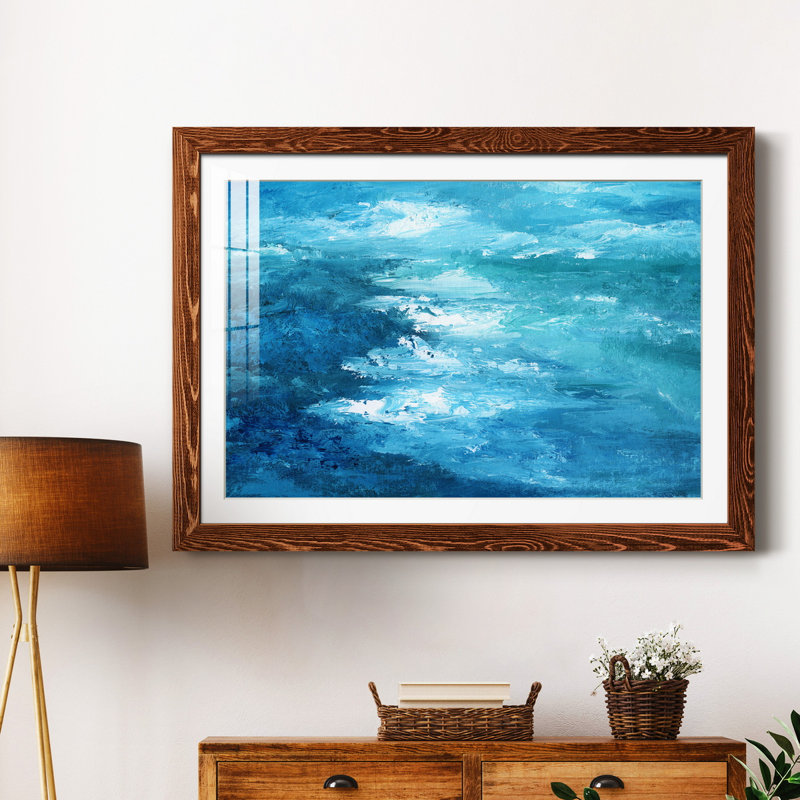 Crashing Waves I - peinture encadrée, Cadre en érable, H 24 po x l 18 po x P 1,5 po