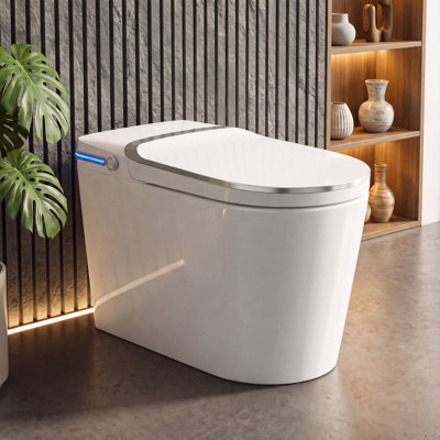 SANOXIS Smart Toilet With Auto Open/Close Lid,MAP1000 Non-bidet Remote Control toilet,Soft- Close Heated Seats,Tankless 1.28 Gpf powerful Auto Flush
