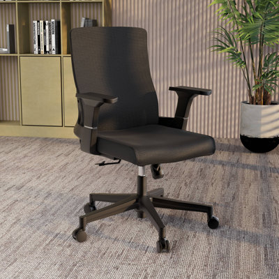 Chaise de bureau en coton avec appui-tête Safraz