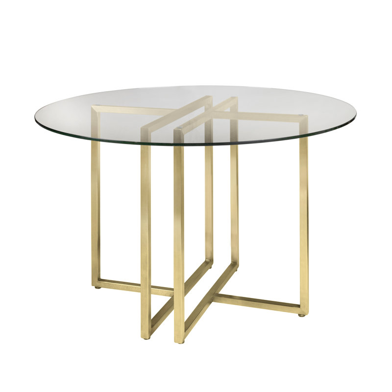 Table de salle à manger Wadley, L 42 po x l 42 po, Doré