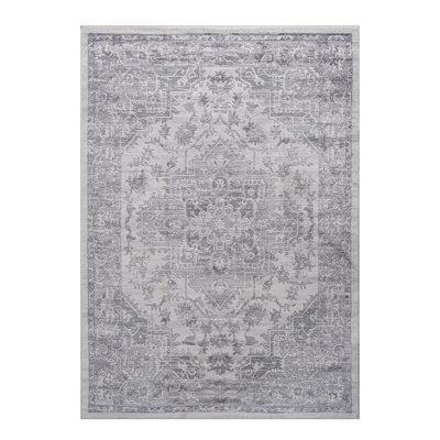 Loom & Collection 2X3 Silver Area Rug - Non-Shedding, Stain-, Suits Living, Bedroom, Dining Rooms Stain , Decorates Eat-In Kitchen, Room
