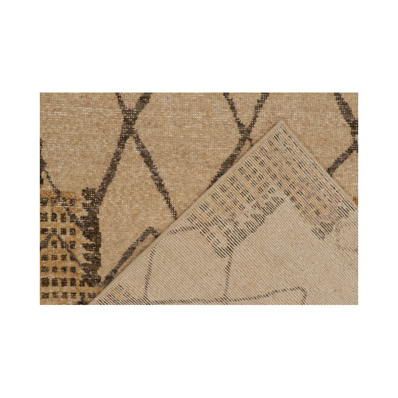 Distressed Homage Hand Knotted Wool Geometric Area Rug, Rectangle 6' x 9'