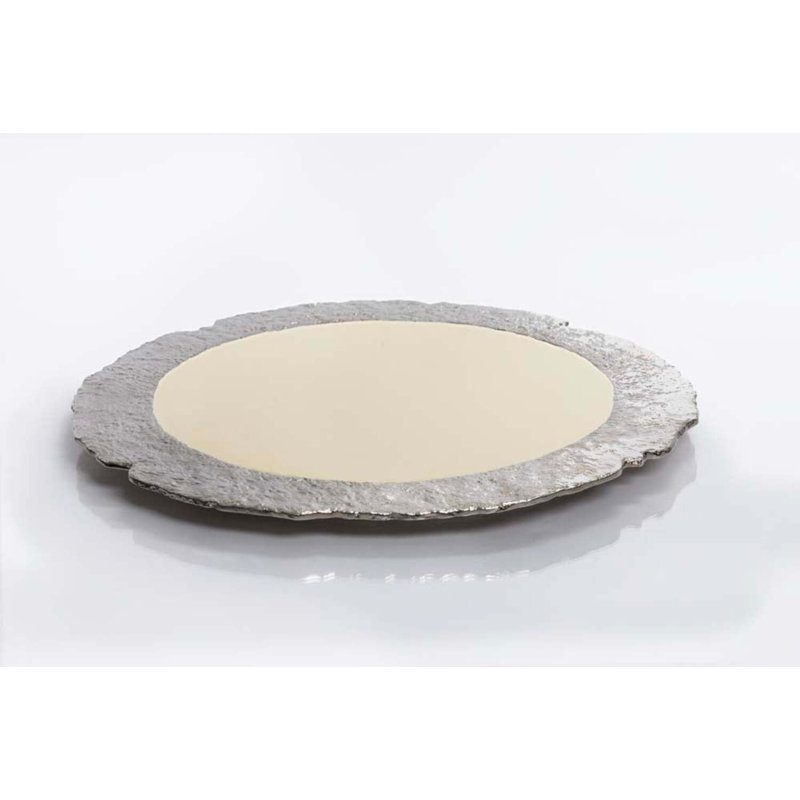 Grand plateau tournant, H 0,5 po x l 16 po x P 16 po, Nickel argenté