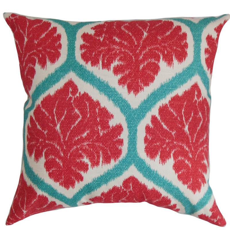 Priya 100% Cotton Pillow Cover & Insert, Poppy Red, 24" H x 24" W