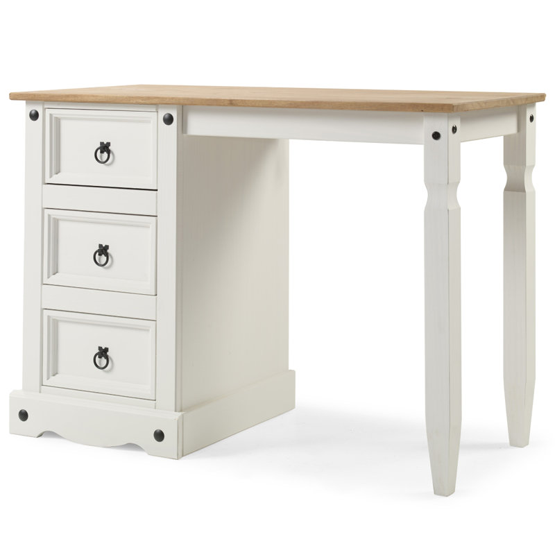 Francesville Solid Wood Writing Desk, Corona Snow