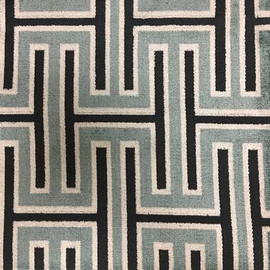 Ministry - Geometric Pattern Cut Velvet Upholstery Fabric by the Yard