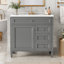 Meuble-lavabo moderne 36 po avec comptoir en céramique, meuble-lavabo gris avec 2 tiroirs et tiroir coulissant