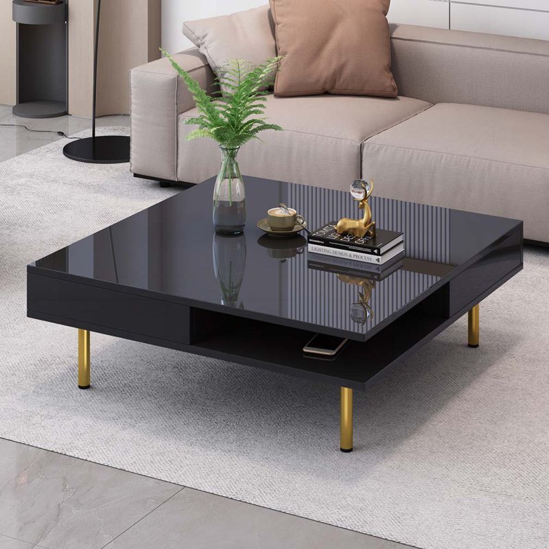 Table basse simple Bouiye, Noir, noir, noir, noir