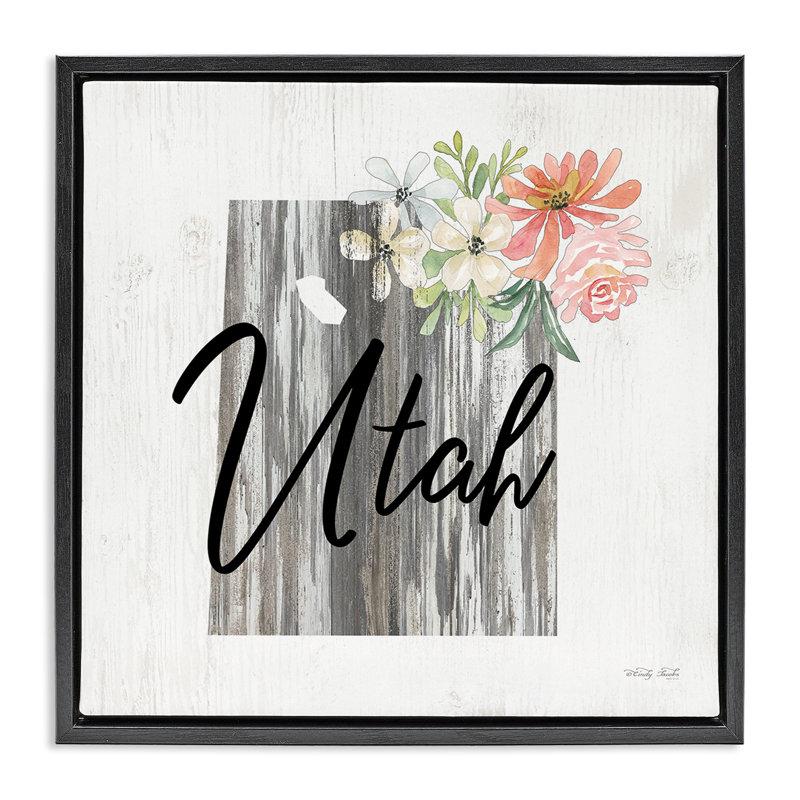 "Shabby Elegance Utah", art mural encadré par Cindy Jacobs, Cadre flottant noir de jais, H 18 po x l 18 po