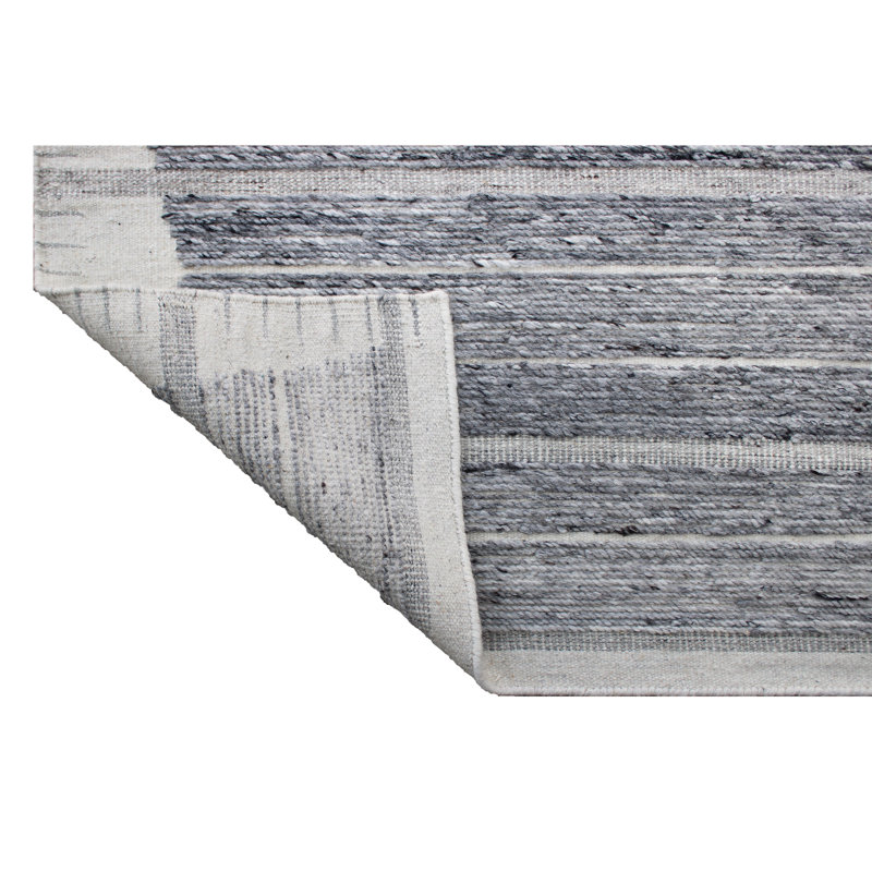 Wool Striped Area Rug, Rectangle 6' x 9'