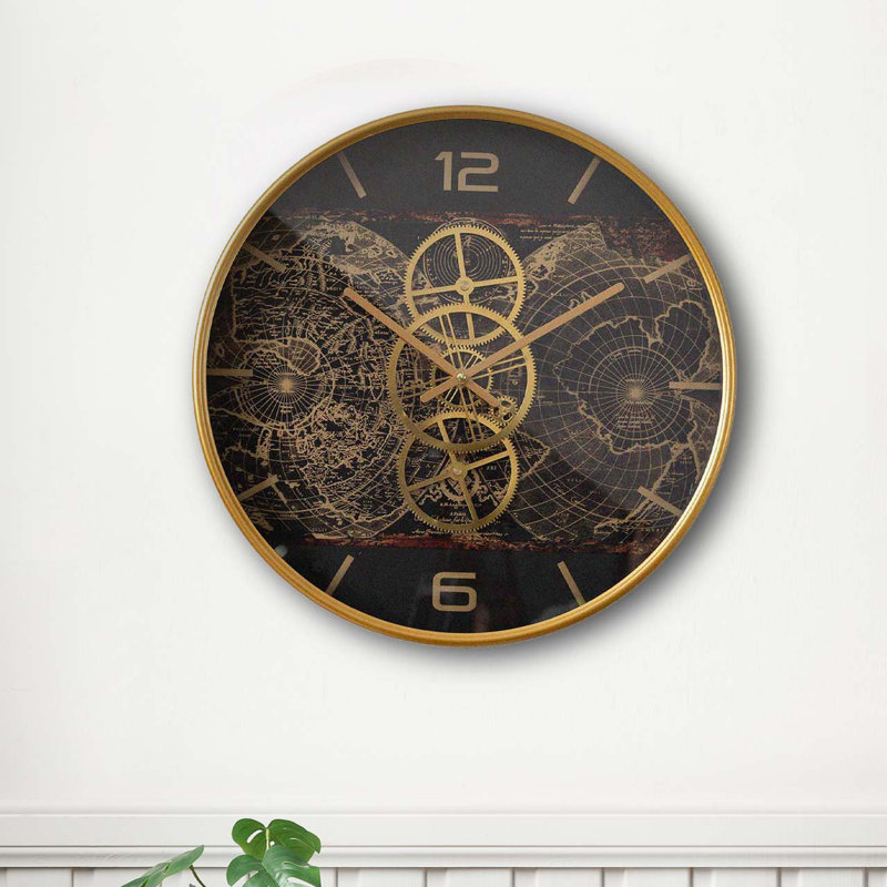 Dormont 46cm Metal Wall Clock for Living Room Decor, Gold Modern Wall Clock for Bedroom