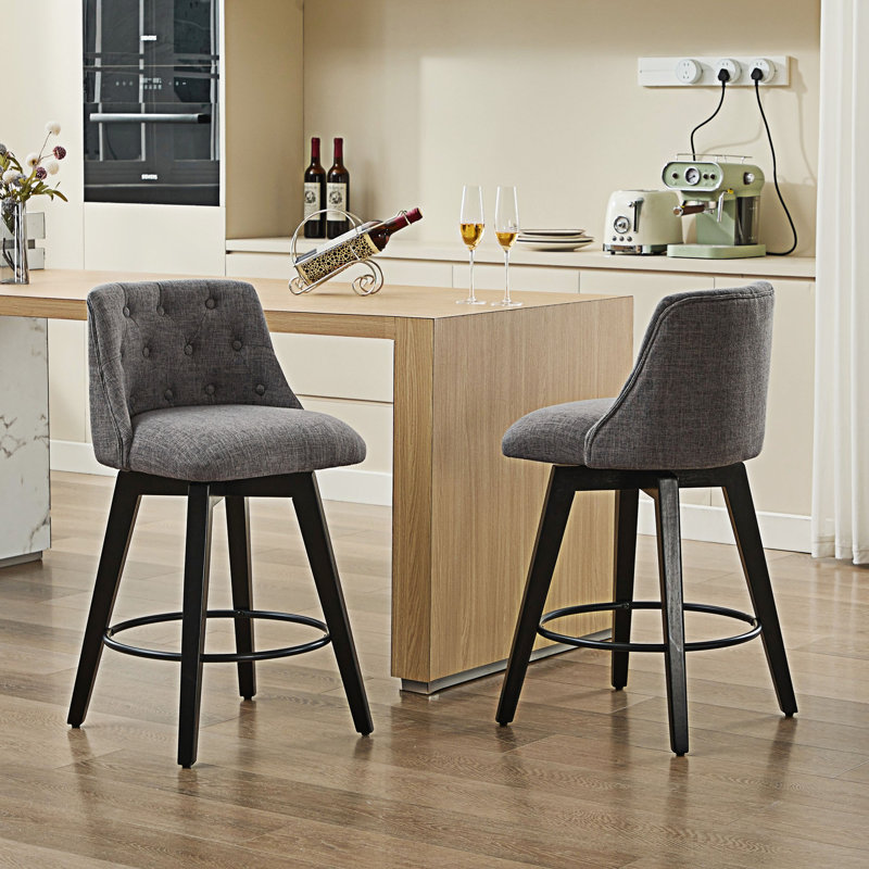 Ensemble de 2 tabourets de bar pivotants, Dark Grey