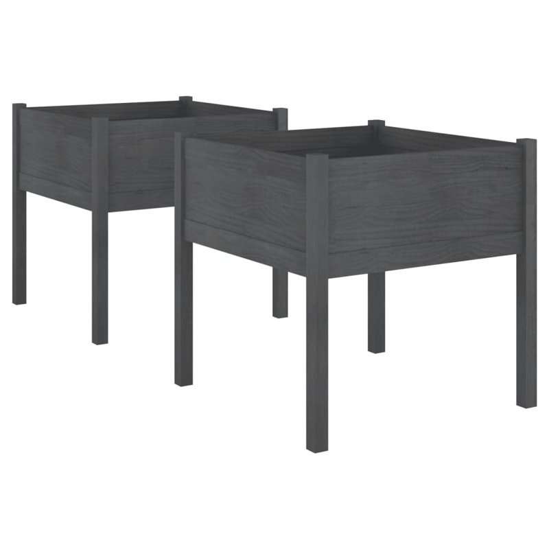 Alastaire Wood Planter Box, 70cm H x 70cm W x 70cm D, Grey