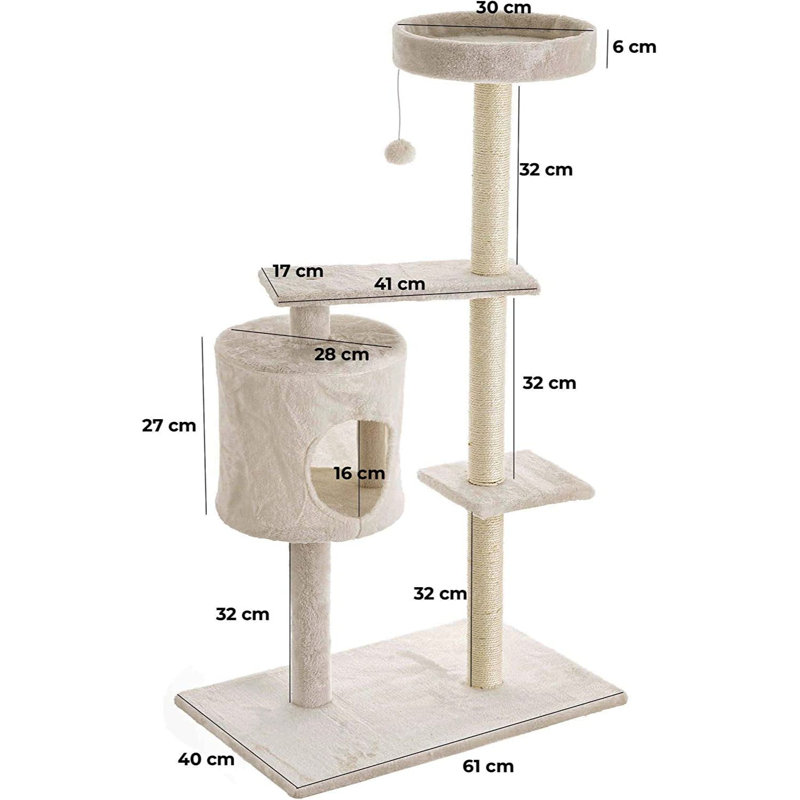 Dearman 112cm H Cat Tree, White