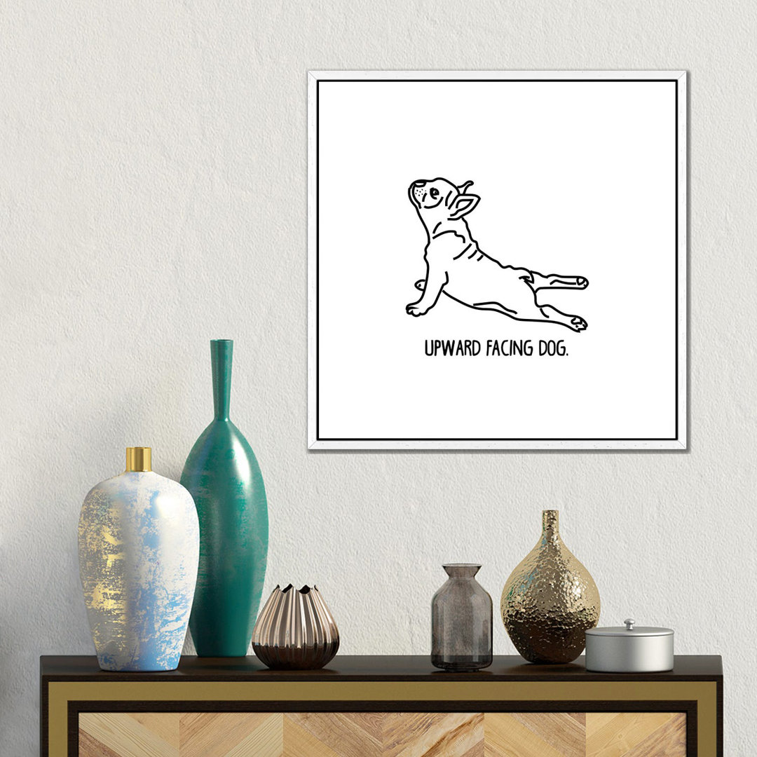 Yoga Dog von Sketch And Paws - Galerie-verpackte Leinwand Giclée auf Leinwand