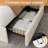 Boucle Bed Frame, LED Light Headboard/4 Storage Drawers/Charging Station-657840691-657840702