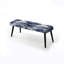 Motif victorien de cobalt à motif de cheval bleu - Banc noir rembourré abstrait-135462451