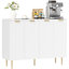 Buffet avec tablettes réglables, blanc