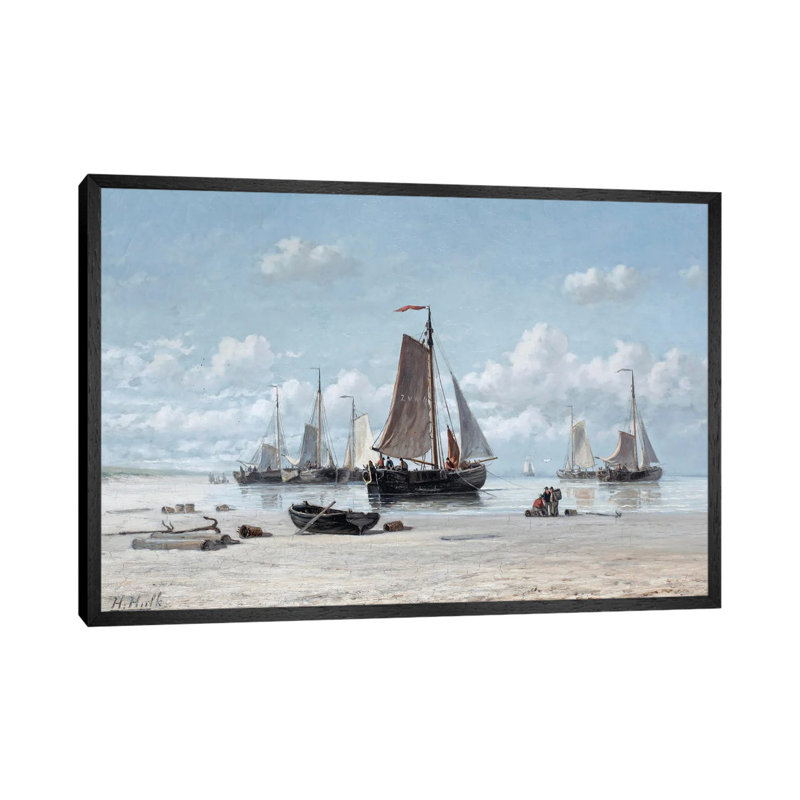 Fishing Vessels On The Beach, Zandvoort by Hendrik Hulk - Gallery-Wrapped Canvas Giclée on Canvas, 66.04 cm H x 45.72 cm W