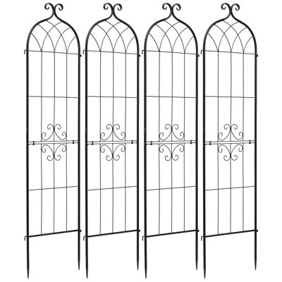 Iron Arched and Lattice Panel Trellis