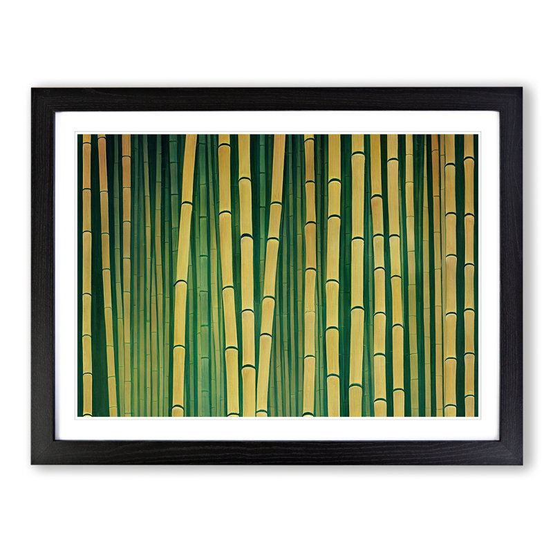 Eccentric Bamboo Forest - Single Picture Frame Print, Black Frame, 25cm H x 34cm W x 2cm D