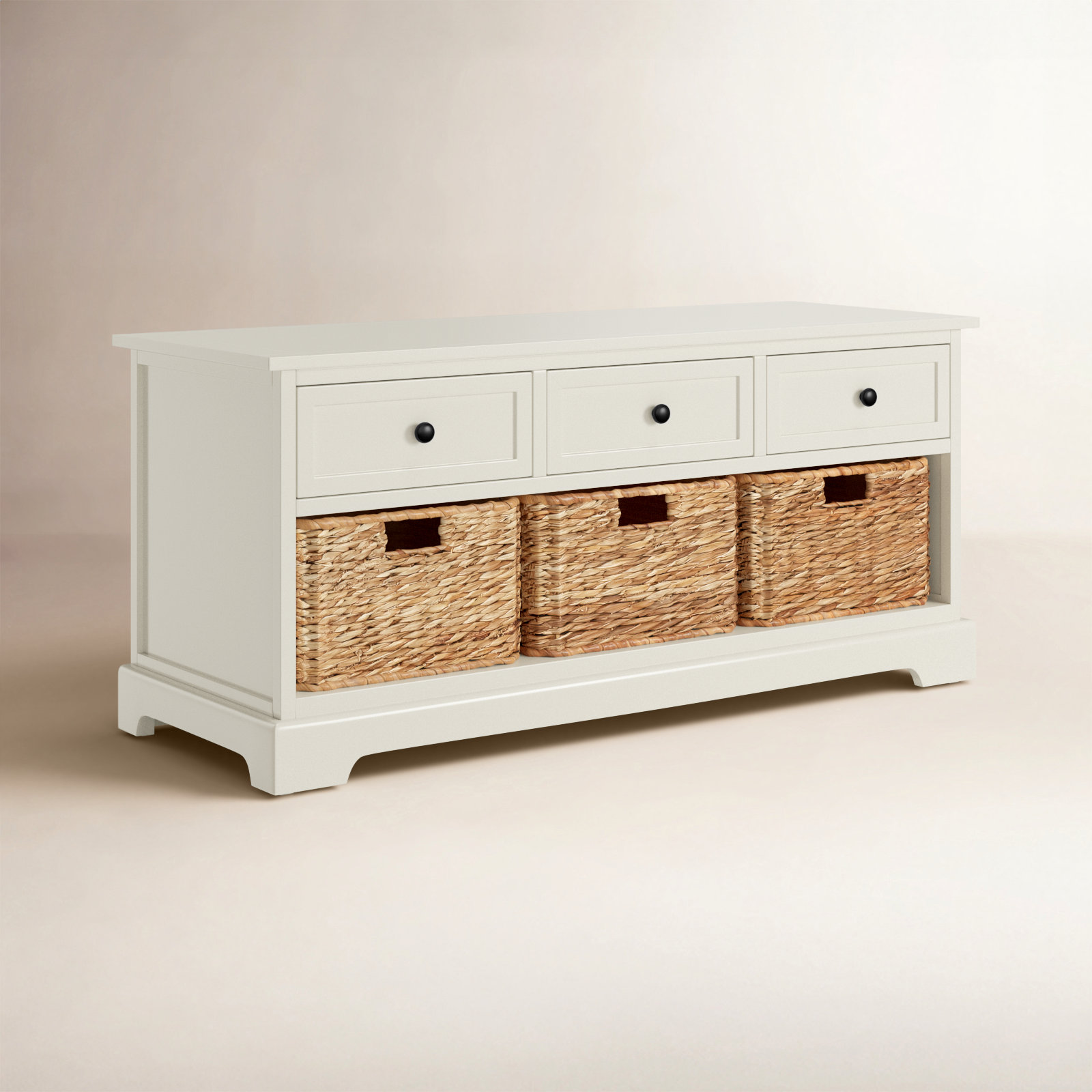 Adayla 42" Entryway Bench, Distressed Cream