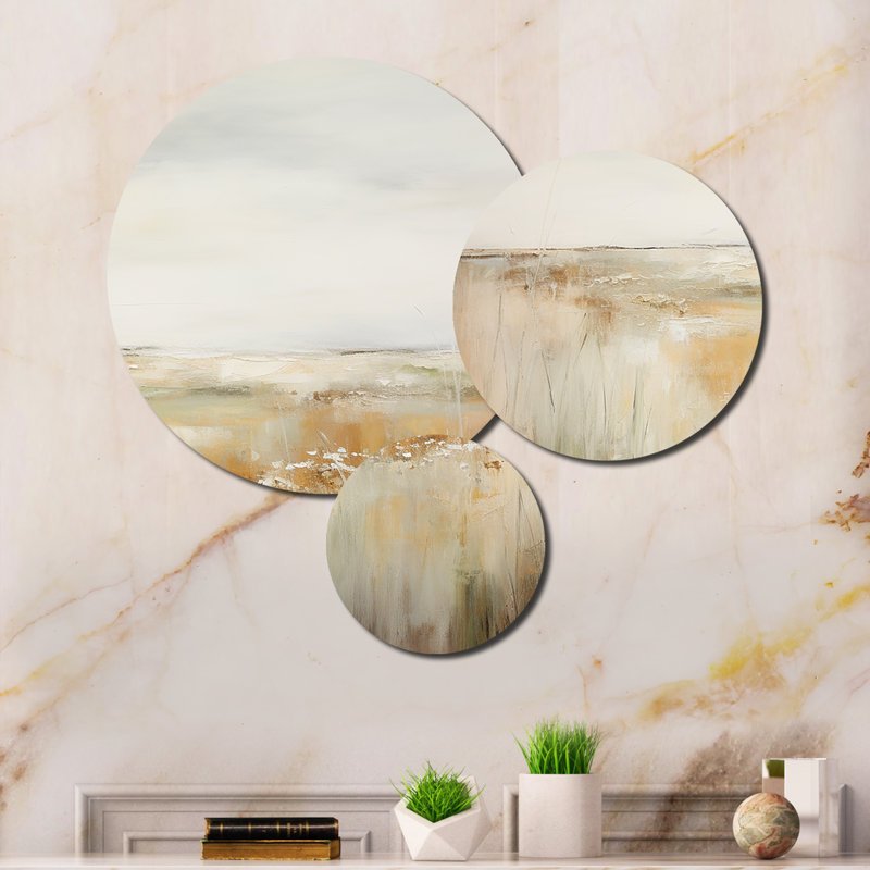 «Meadow Grasslands Minimalisme II», ensemble de reproductions d'art mural en métal