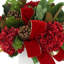 Holiday Arrangement with Hydrangeas, Pinecones and Bows-2107703560