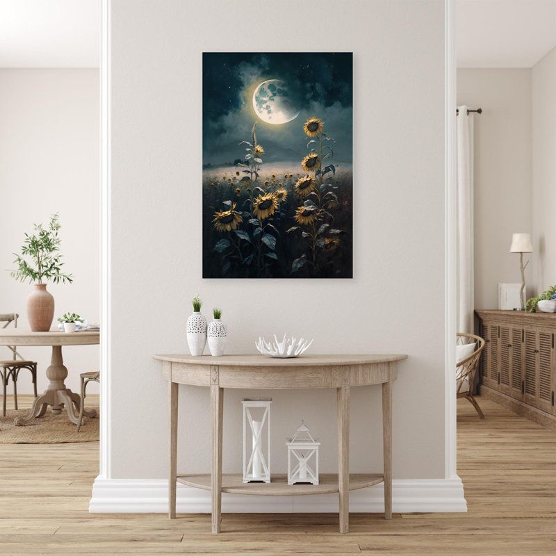 «Sunflowers Under the Mooonlight», impression sur toile tendue, H 36 po x l 24 po x P 1,25 po