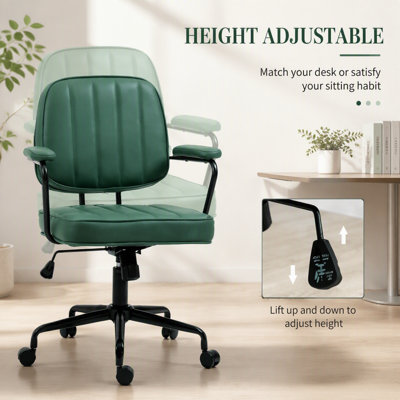 Fauteuil de bureau réglable avec massage par vibration et fonction chauffante, siège confortable pour la maison et le bureau, design rétro élégant
