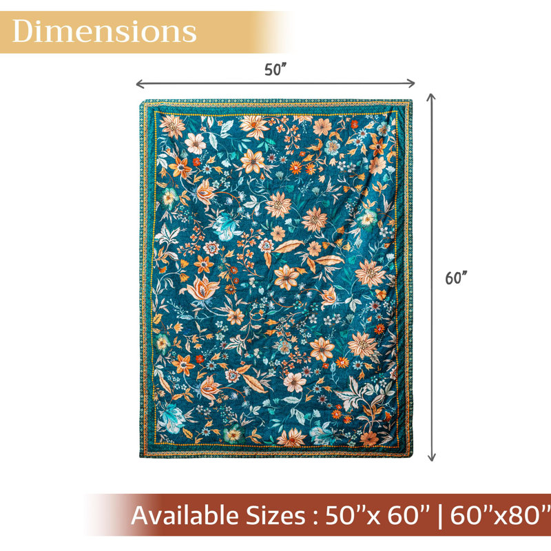 Couverture jetée Maison d'Hermine Loft de luxe - Bleu sarcelle foncé 100 % coton - 152 cm x 203 cm, L 80 po x l 60 po