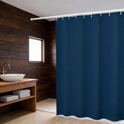 L: 79 po x H: 71 po, rideaux de douche modernes en tissu imperméable, couleur unie, pour salle de bain, grande housse de bain, 12 crochets