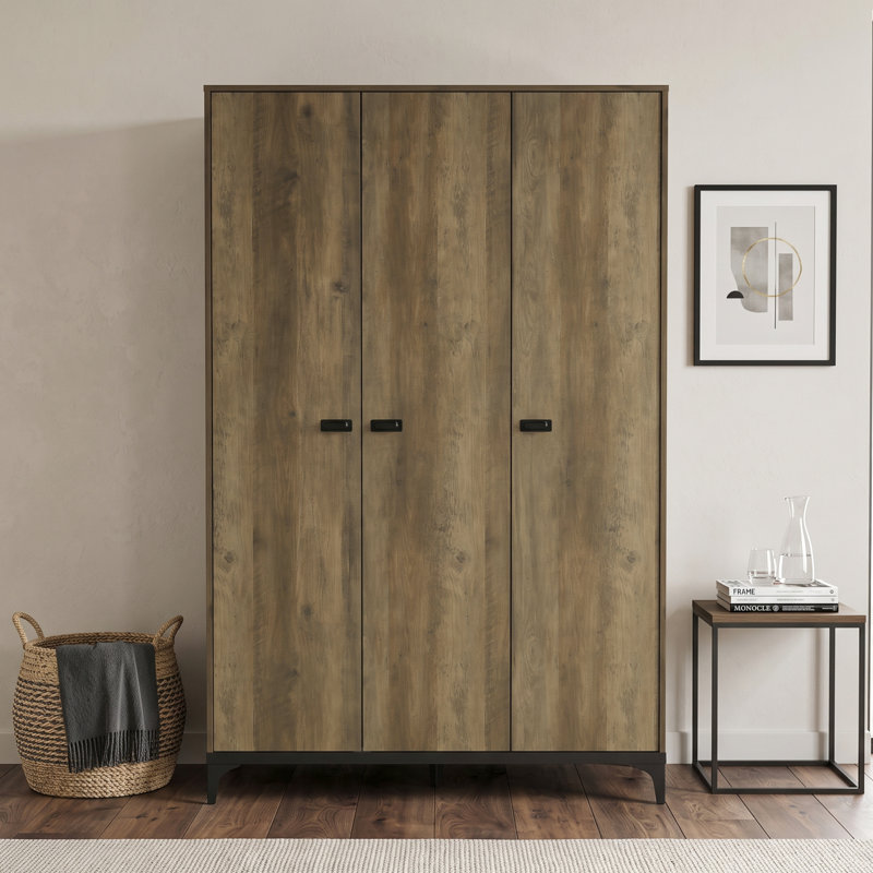 Laurence 3 Door Wardrobe, Knotty Oak