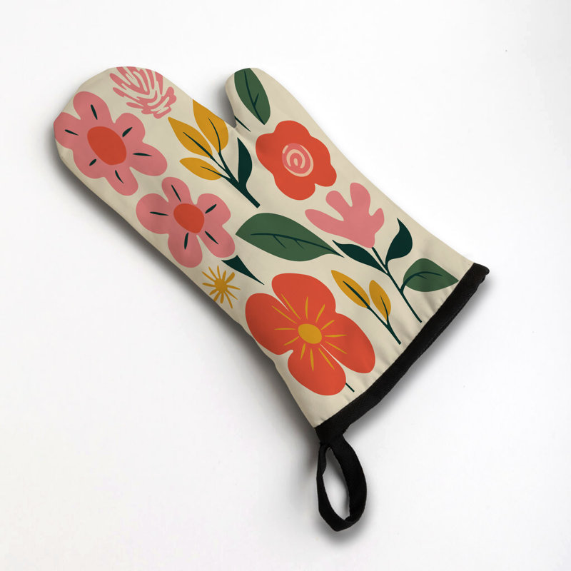 Soft Flora Oven Mitt Cotton Twill