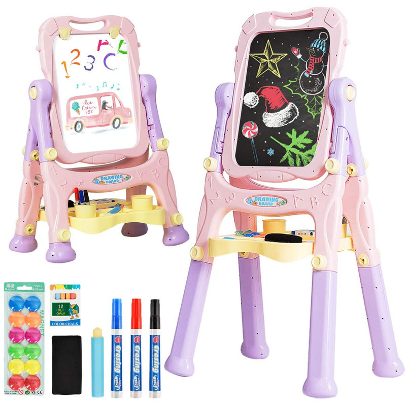 Sukhraj Zoomie Kids Adjustable Plastic Board Easel, Purple