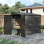 Charcoal Black Wall-Leaning Half-Slope Metal Tool Shed