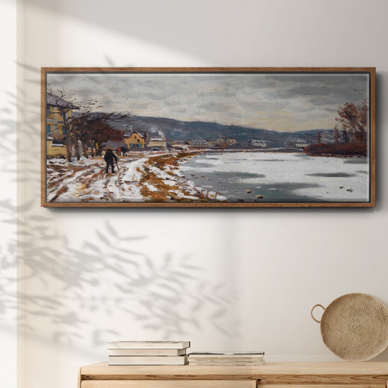 La seine à Bougival, 1869 - toile encadrée, H 20 po x l 50 po