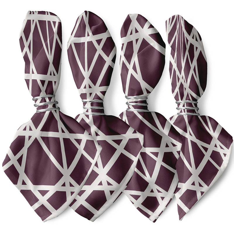 Ensemble de serviettes 4 pièces Pflugerville, L 18 po x L 18 po, Mauve