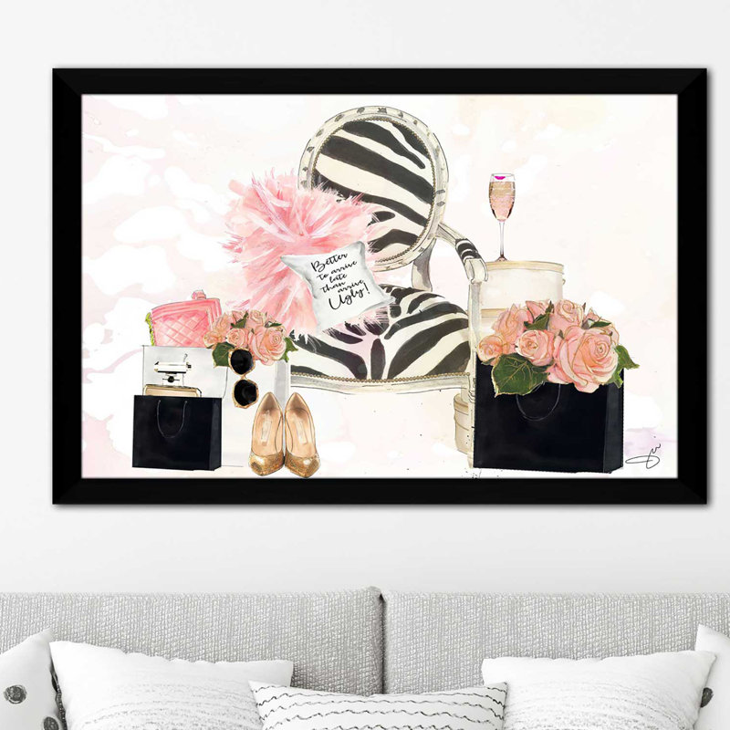 Magasinage et champagne par Jodi - reproduction de cadre photo, H 21,5 po x l 27,5 po x P 0,75 po