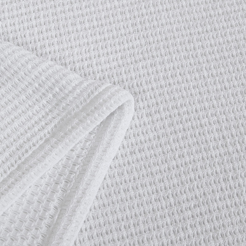 Calvin Klein Honeycomb Cotton Solid Reversible Blanket, White, King