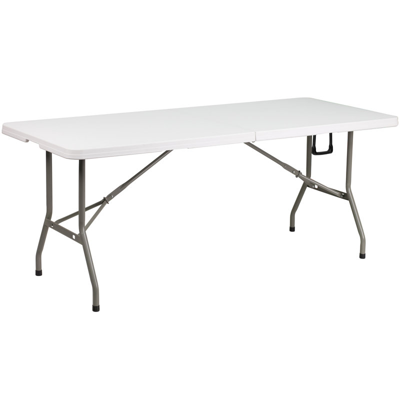 Lennon 8' x 8' Pop Up Canopy Tent and 6 Ft. Bi-Fold Table with Carrying Handle, Blue, 116" W x 116" D