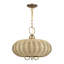 Lustre suspendu 3 lumières feuille d'or antique Amileigh