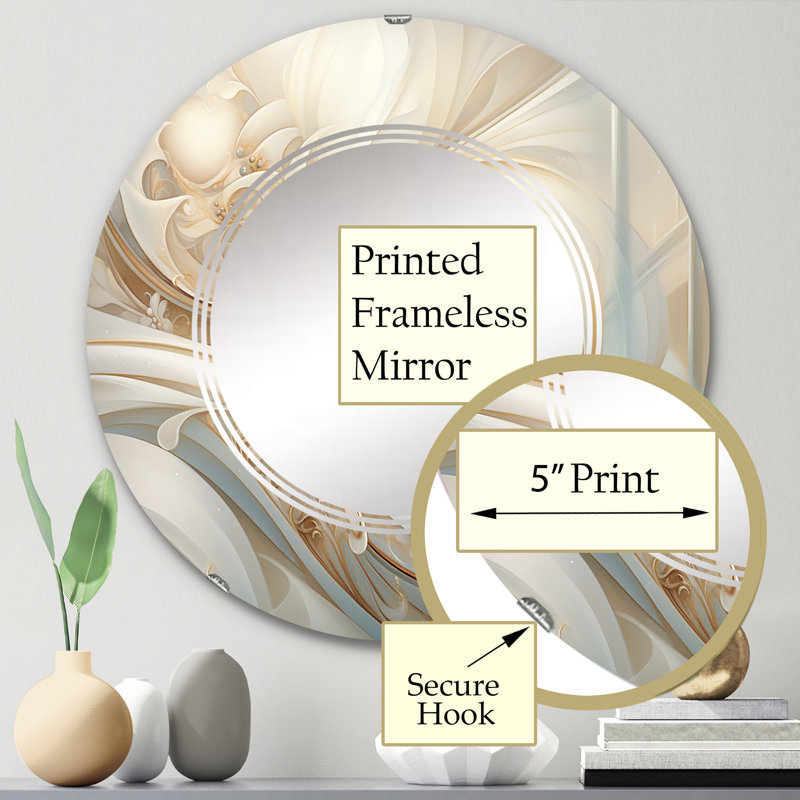 Pello - Miroir mural rond moderne, 24 po x 24 po