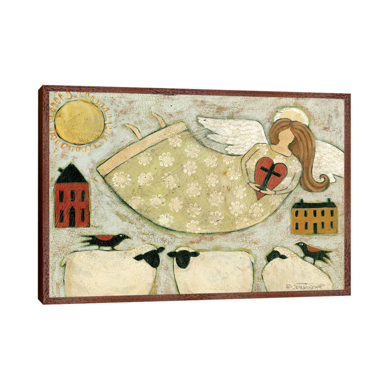 Faith Cbl by Teresa Kogut - Painting on Canvas, 45.72cm H x 66.04cm W x 3.81cm D, Classic Brown Wood Floater Framed