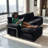 140.94" U-Shaped Modern Sofa Modular Sectional Couch with 2 Ottomans, 6-Seat Corduroy Upholstery, Deep Seat Comfort, Black