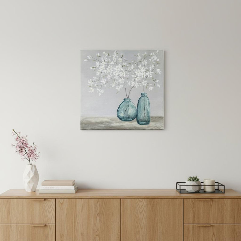 Fleurs printanières - peinture sur toile sans cadre, 20 po x 20 po