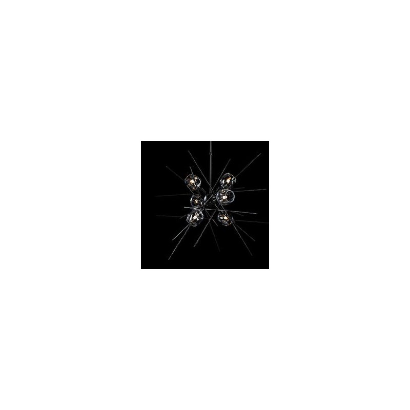 Griffin 6 - Light Chandelier, Clear, 56.6" H x 39.2" W x 38.8" D, Black