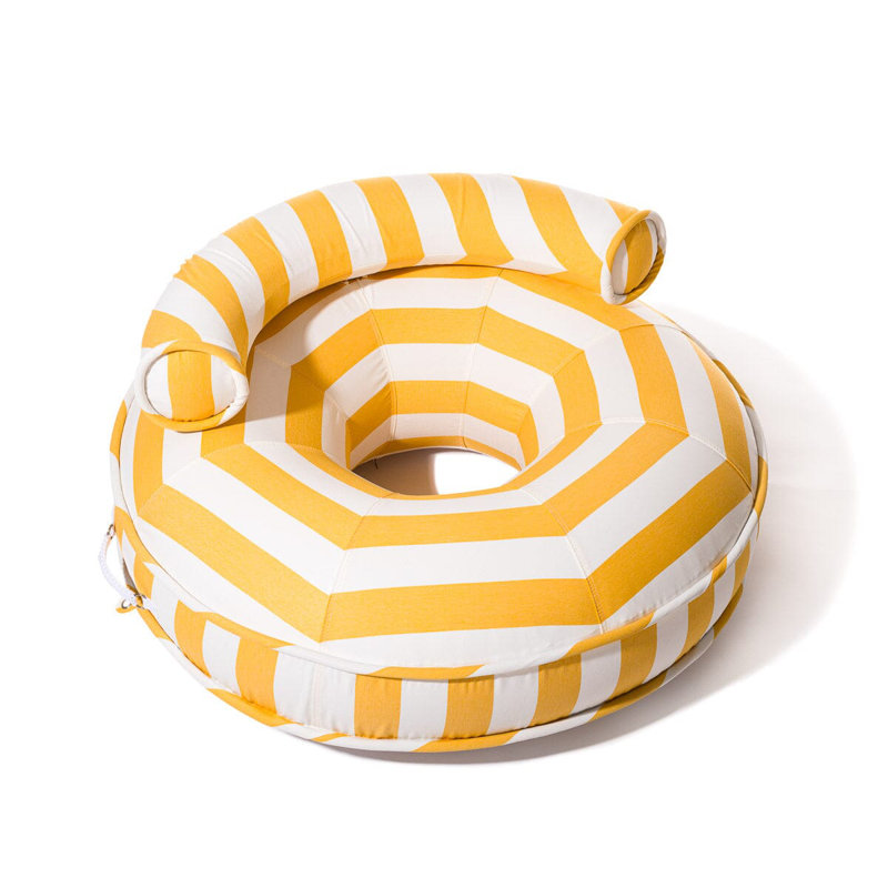 Anneau de piscine en toile, Jaune / Blanc